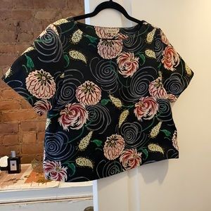 Silk brocade Suno floral top